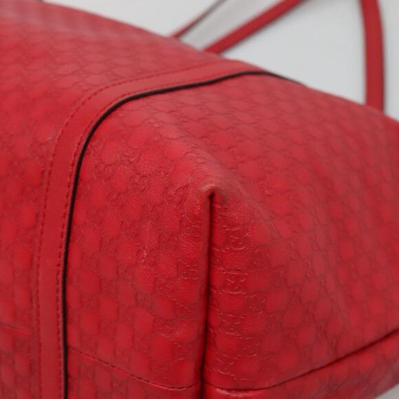 GUCCI Micro GG Canvas Micro Guccissima Bag Leather Red Gold - Picture 10 of 16